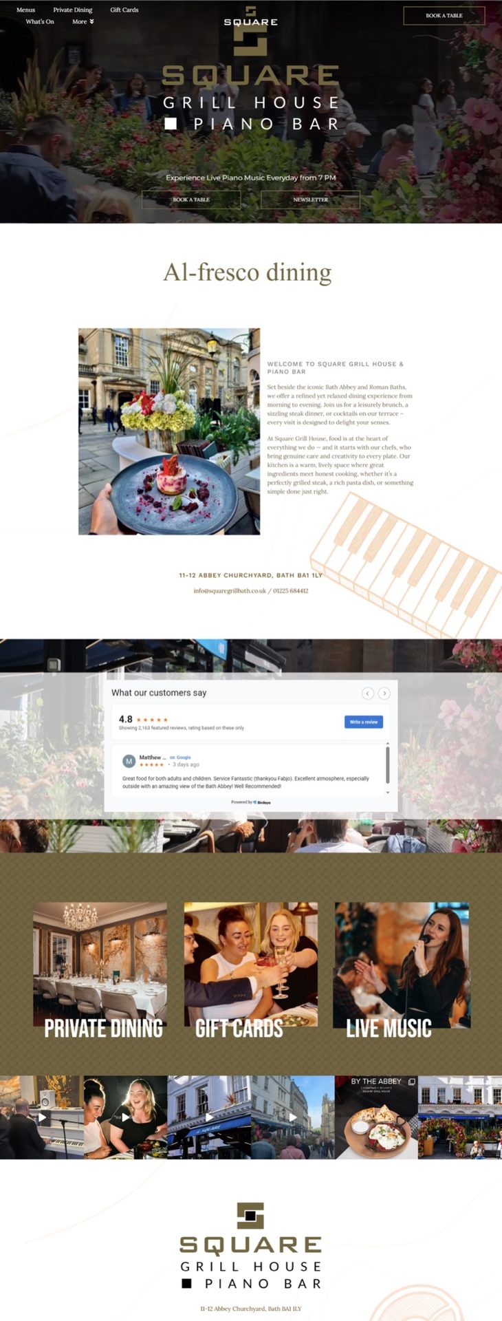 Square Grill Bath local SEO results managed by Inventive Media